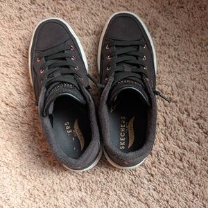 Skechers Los Angeles Arch Fit Arcade Black Canvas Sneakers size 7 Women